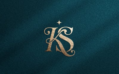 Elegant KS-monogram Lyxig skönhetslogotyp
