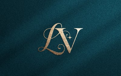 Elegant LV Monogram Luxury Brand Logo