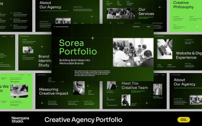 Green Creative Agency Portfolio Google Slides
