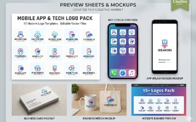 15 Mobile and Smart Phone Tech Logo Pack
