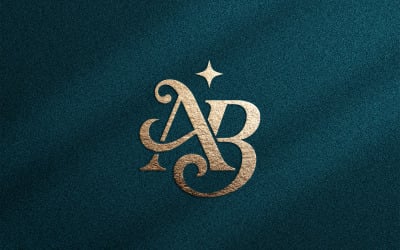 Luxury AB Monogram Beauty Cosmetic Logo