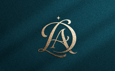 Lyxig DA-monogram Skönhetsmärkeslogotyp
