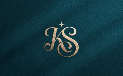 Lyxig KS-monogramlogotyp för skönhetsmärken