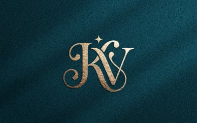 Luxury KV Monogram Logo for Beauty Brands