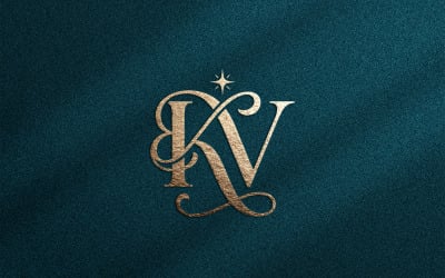 Luxury KV Monogram Logo for Elegant Beauty Brands
