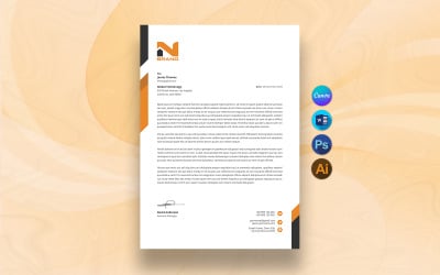 Modern Business Letterhead Template | Printable Corporate Letterhead