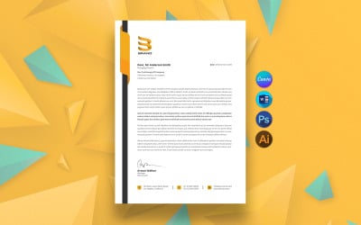 Printable Company Letterhead, Editable Corporate Stationery, Canva Letterhead Design