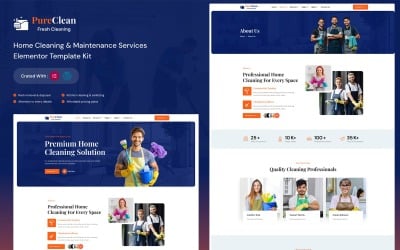 PureClean  Cleaning Elementor Template Kit