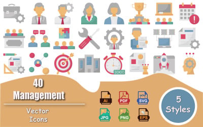 Raccolta di icone vettoriali per la gestione