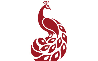 Elegant geometrisk påfågellogotyp med lyxig varumärkesstil