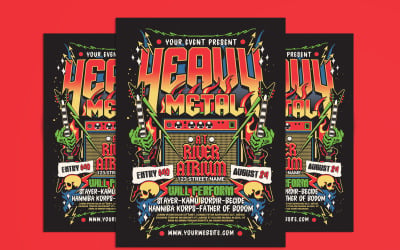Flyer för evenemang med heavy metal-musik
