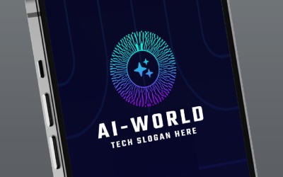 Логотип в стиле футуристических технологий и искусственного интеллекта