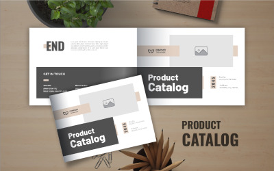 Minimalistisk landskapsproduktkatalogbroschyrdesignlayout med prislista