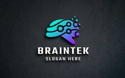 Modern AI Brain Technology Vector Logo