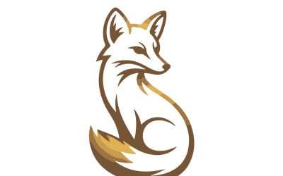 Modern Wise Fox Logo with in White and Gold
