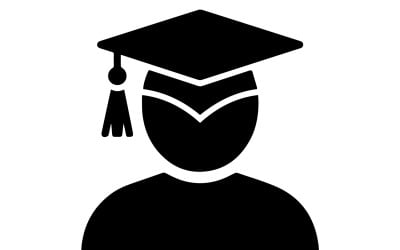 Simple Academic Vector Icon for Graduation and Education Themes