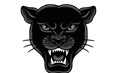 Traditional American Black Panther Head Tattoo