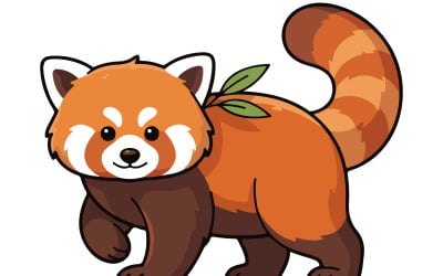 Asian Red Panda Vector Illustration