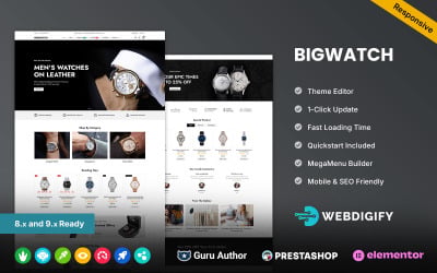 BigWatch – 手表和珠宝 Elementor Prestashop 商店