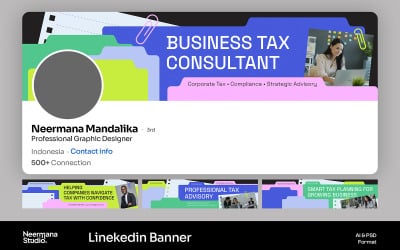 Creative Folder Style Linkedin Banner