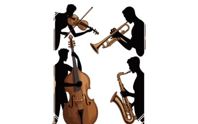 Elegant Art Deco Music Ensemble Poster
