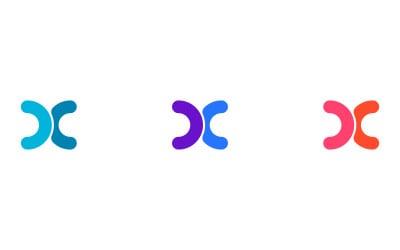 Minimalist Abstract X Letter Logo - Modern Dynamic Curved Branding Icon