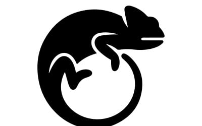 Minimalist Chameleon Letter Shape Silhouette Logo Design