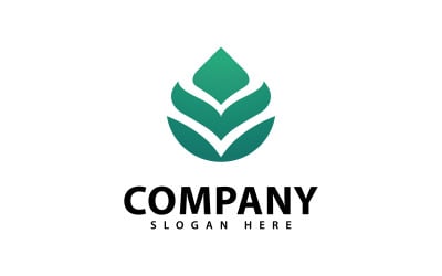 Minimalistisk naturbladlogotypsymboldesign V12