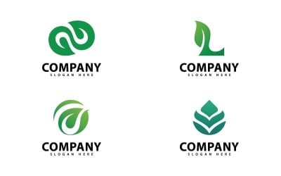 Minimalist Nature Leaf Logo Symbol Design V14