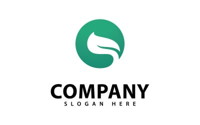 Minimalistisk naturbladlogotypsymboldesign V3