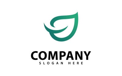 Minimalistisk naturbladlogotypsymboldesign V6