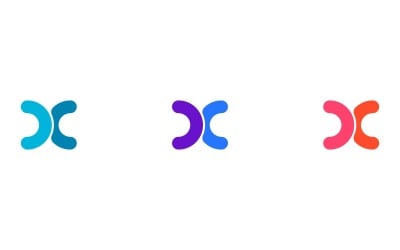 Minimalist Soyut X Harf Logosu - Modern Dinamik Kavisli Marka Simgesi