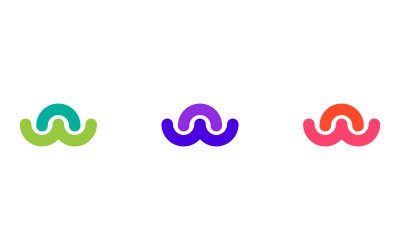 Moderní abstraktní W písmeno vlna Logo - minimalistický symbol technologie a připojení