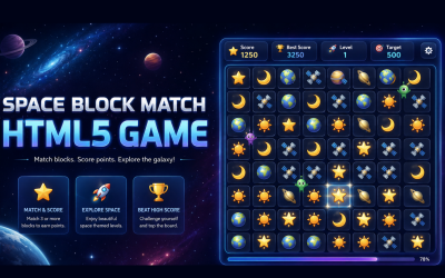 Space Block Match – HTML5 Match-3 Puzzle Game