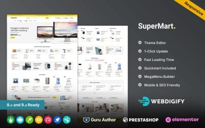 Süpermarket – Mega Mağaza, Elektronik Çok Amaçlı Elementor Prestashop Mağazası