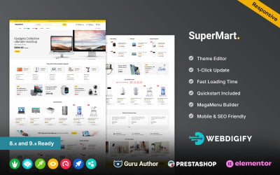 SuperMart – Mega Negozio, Negozio Elettronico Multiuso Elementor Prestashop