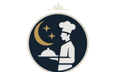 En minimalistisk professionell vektorlogotyp för en restaurang