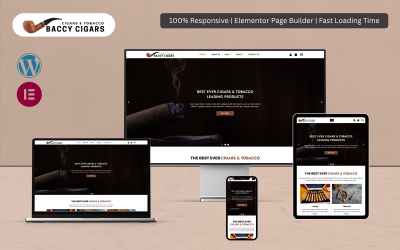 Baccy Cigars - Cigars &amp;amp; Tobacco WooCommerce Elementor Template