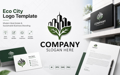 Eco City Real Estate Logo Template