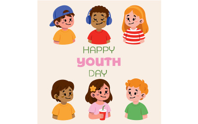 Group of Six Illustrated Children