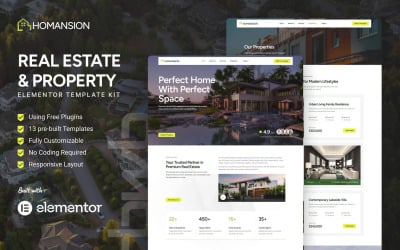 Homansion - Kit Elementor Immobilier et Propriété