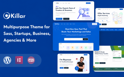Killar - Tema de WordPress para WooCommerce, ideal para startups y agencias de software como servicio (SaaS).