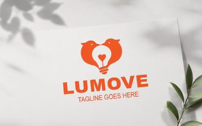 LUMOVE – Creative Love Bird Light Bulb Logo Template