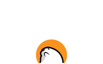 Minimalist Arctic Seal Walrus Head Orange Arch Logo