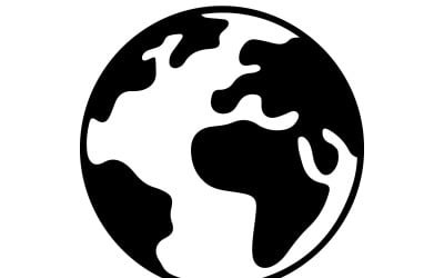 Minimalistyczne logo Global Circle z abstrakcyjną ikoną kontynentu