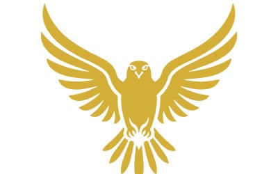 Minimalistyczny złoty heraldyczny sokół finansowy