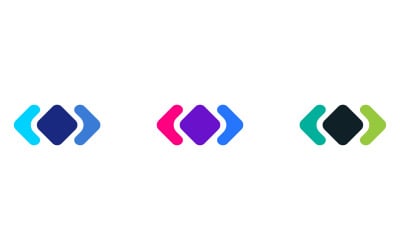Modern Tech Diamond Chevron Logo - Directional Progress and Software Symbol