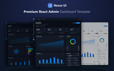 Nexus UI — React adminisztrátori irányítópult sablon landing oldallal