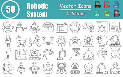 Robotic System Vector Icons Pack