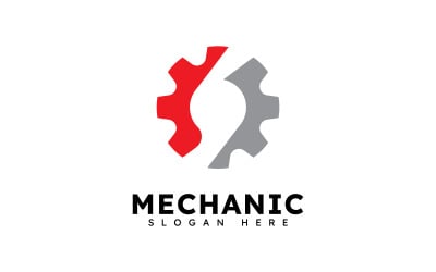 Modèle de logo abstrait d&amp;#39;engrenage - Design vectoriel V1